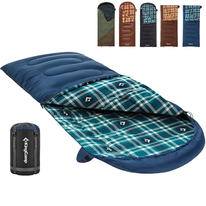 KingCamp 32F Flannel-Lined 3-Season Sleeping Bag