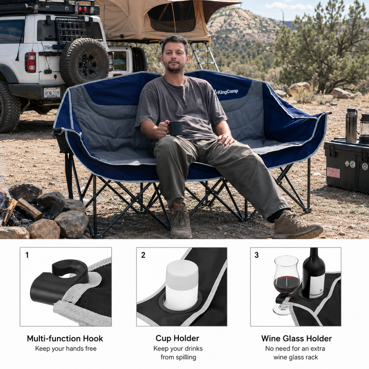 KingCamp CANNA C30 3-Person Family Camp Sofa