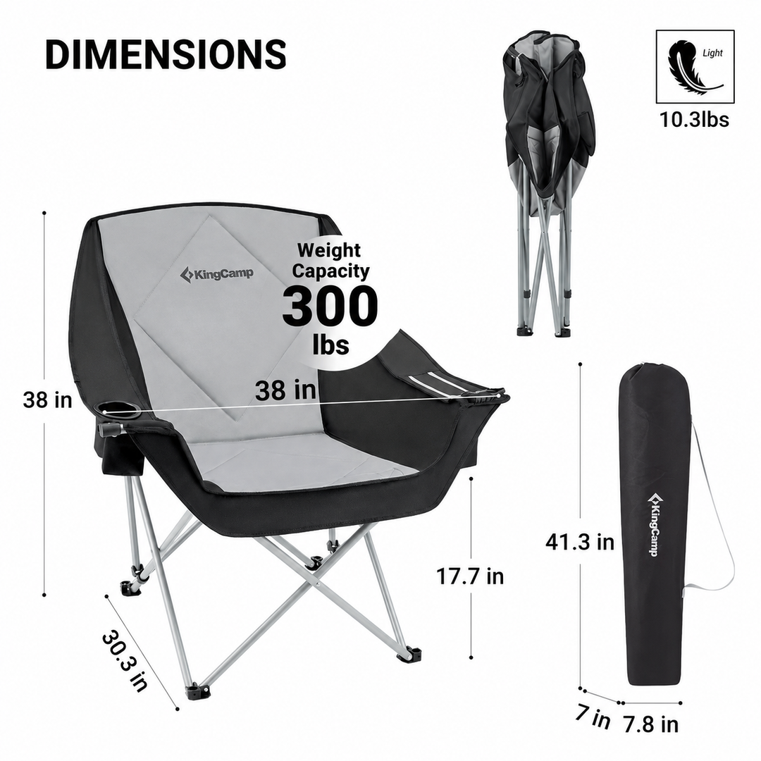 KingCamp Oversized Single Camp Sofa Chair with Cooler Bag