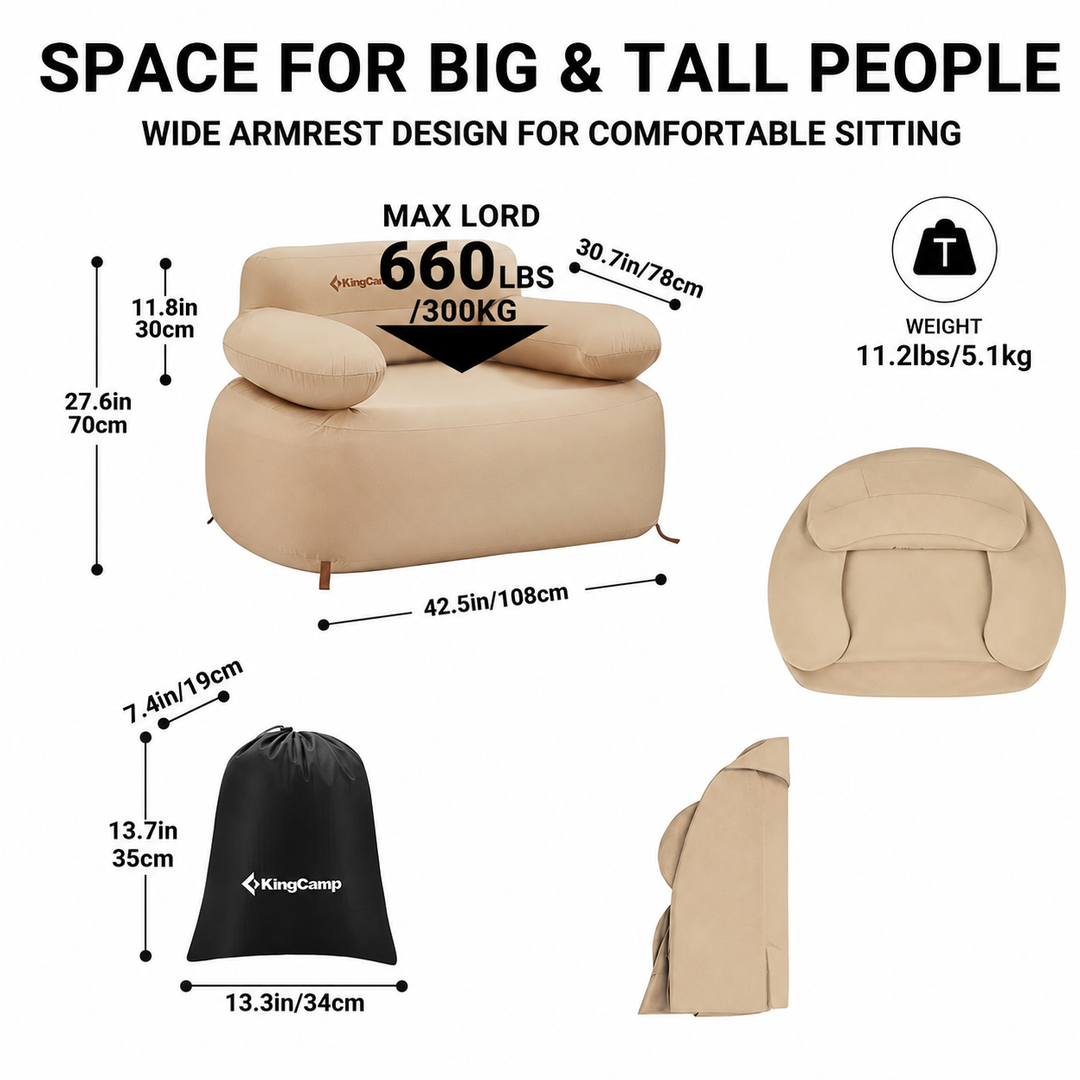 KingCamp Premium Single Inflatable Sofa Set