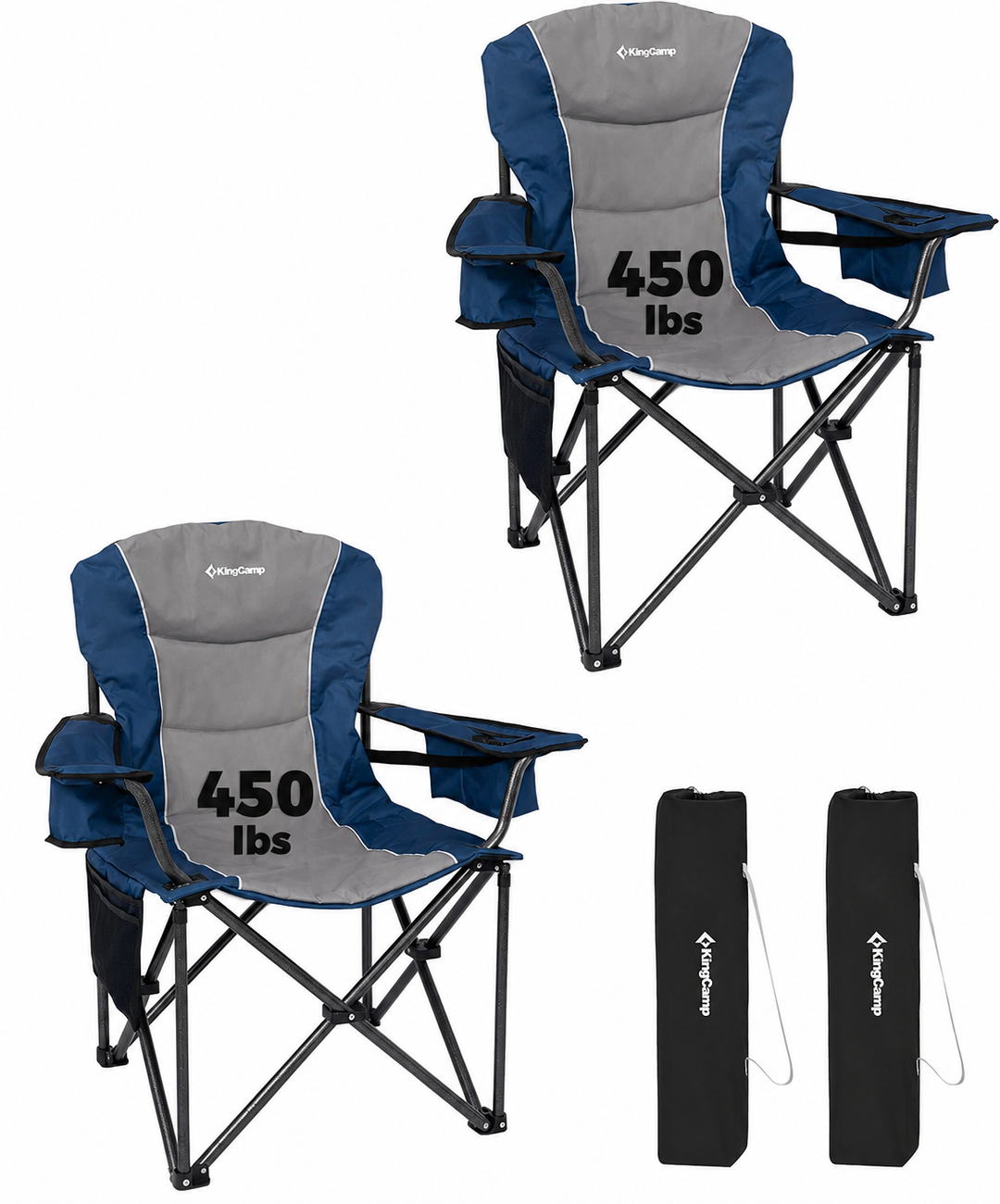 KingCamp JUNIPER C10 Oversized Folding Chair with Adjustable Lumbar Support