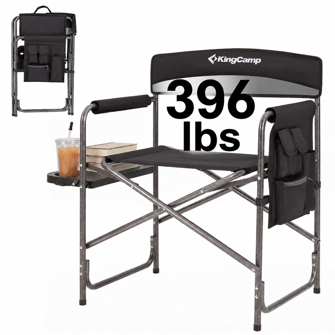 KingCamp ASH B10 Heavy Duty Director's Chair with Side Table
