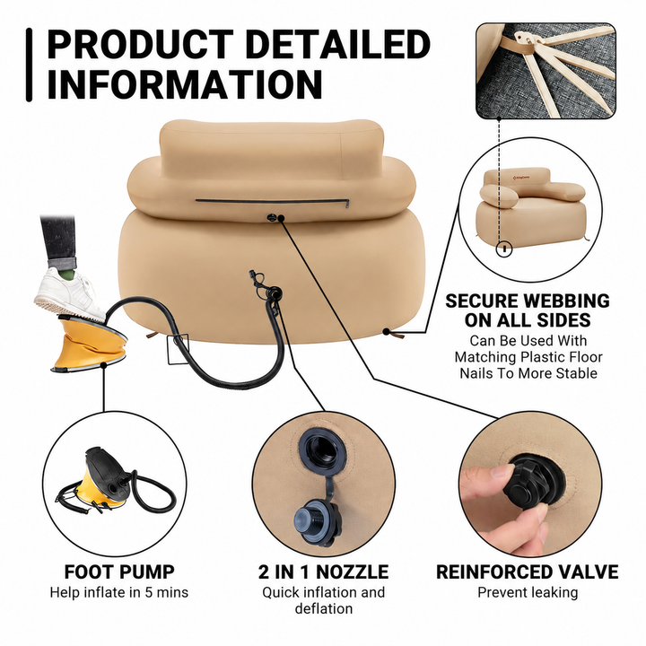 KingCamp Premium Single Inflatable Sofa Set