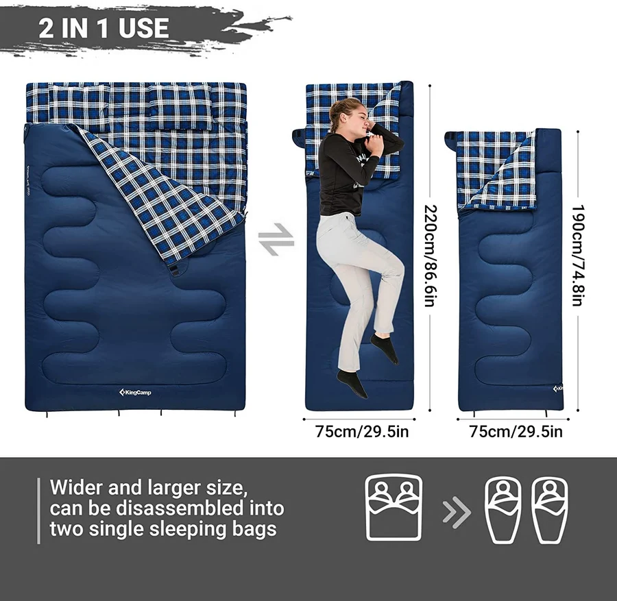 KingCamp 35F 3-Season Double Sleeping Bag