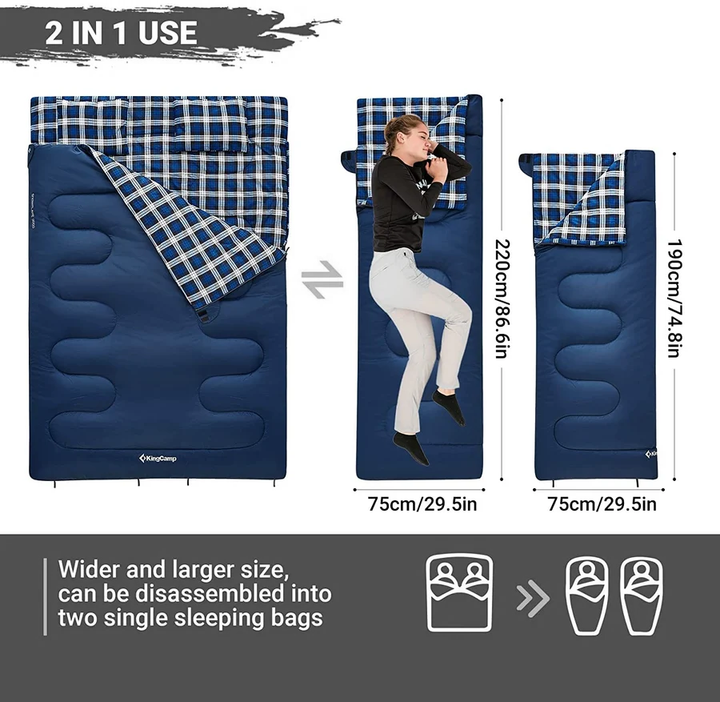 KingCamp 35F 3-Season Double Sleeping Bag