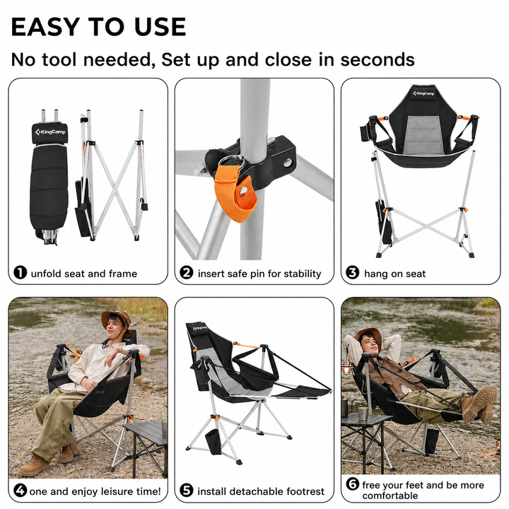 KingCamp ORCHID C20 Hammock Chair with Footrest