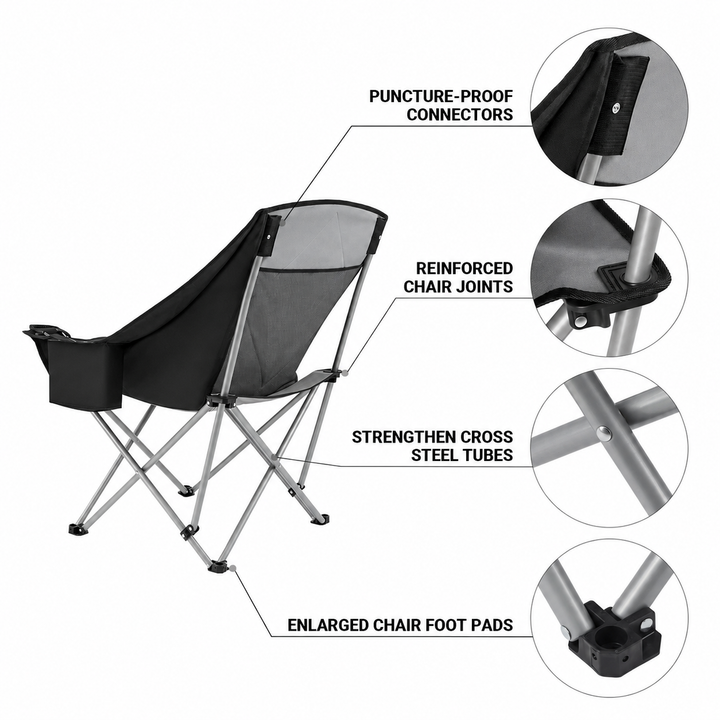 KingCamp Oversized Single Camp Sofa Chair with Cooler Bag