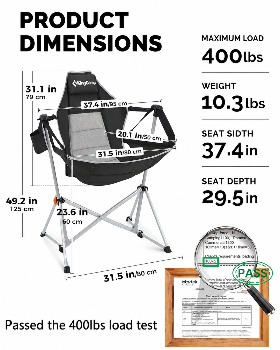KingCamp ORCHID C20 Hammock Chair with Footrest