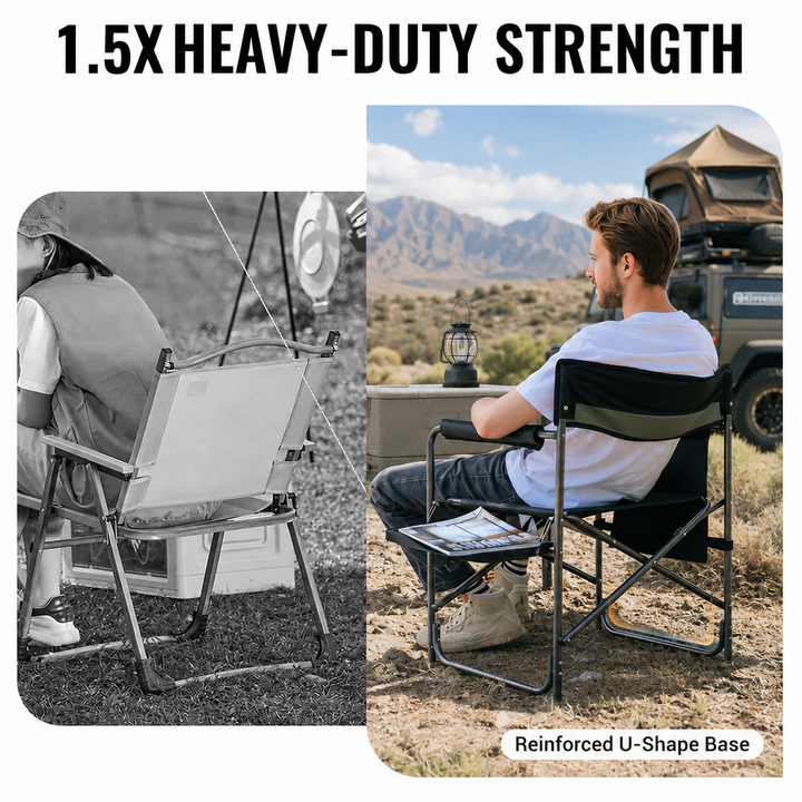 KingCamp ASH B10 Heavy Duty Director's Chair with Side Table