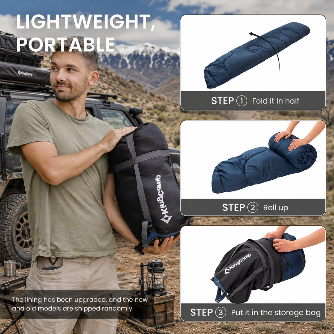 KingCamp 32F Flannel-Lined 3-Season Sleeping Bag