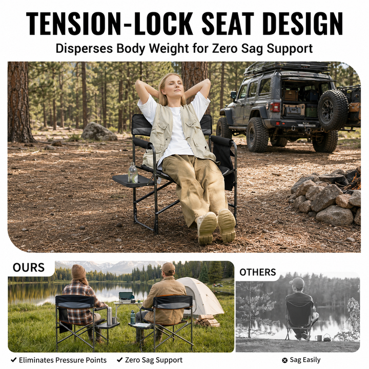 KingCamp ASH B10 Heavy Duty Director's Chair with Side Table
