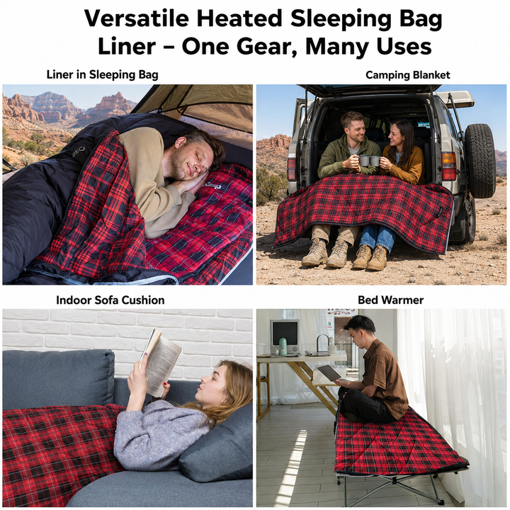 KingCamp 6-Zone Heated Sleeping Bag Liner & Cot Mat