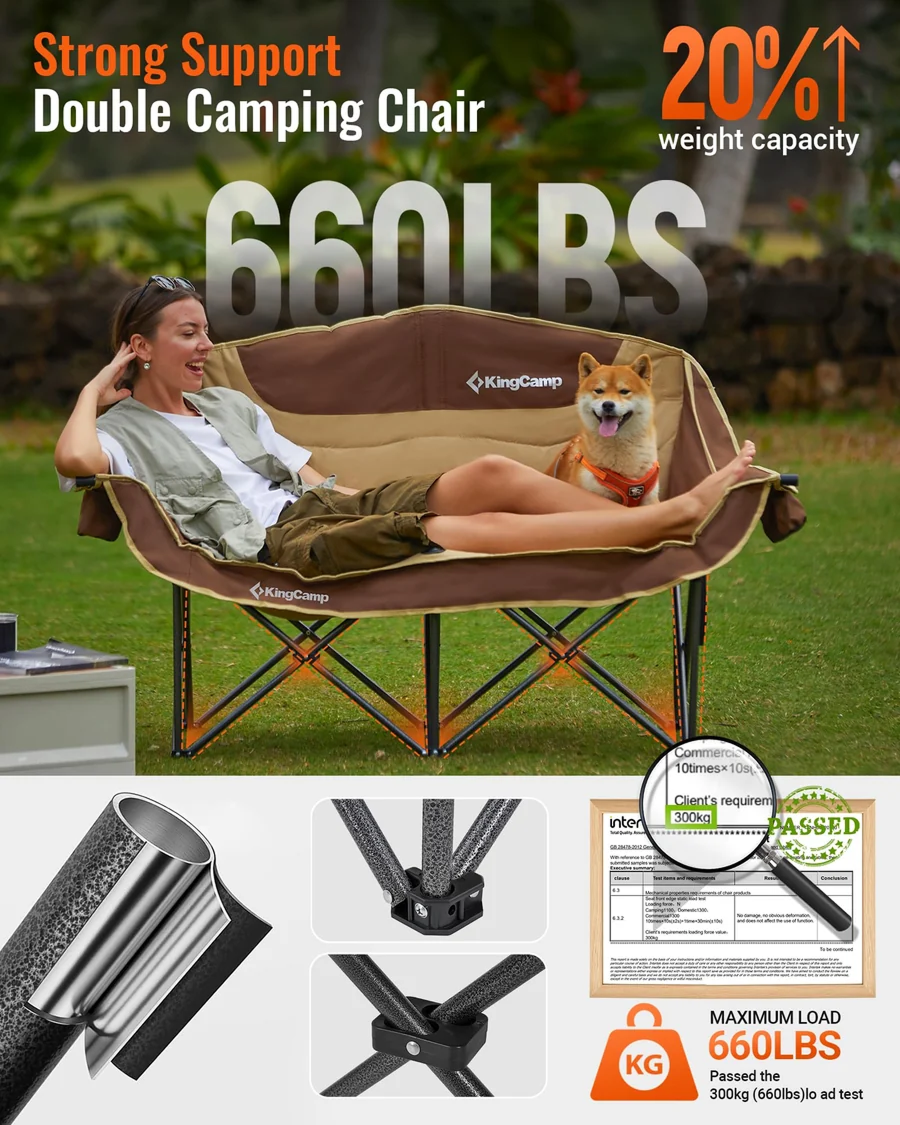 KingCamp CANNA C20 PLUS Oversized Double Camping Loveseat