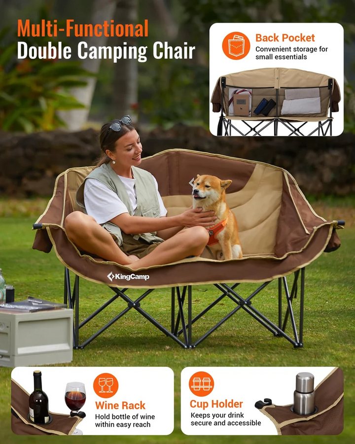 KingCamp CANNA C20 PLUS Oversized Double Camping Loveseat