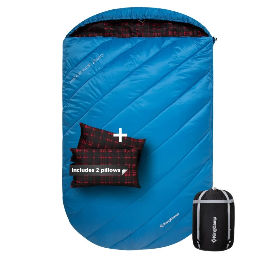 KingCamp FREESPACE 250D Flannel-Lined Double Sleeping Bag