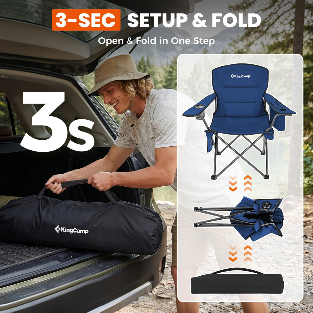 3-second setup and fold with carry bag