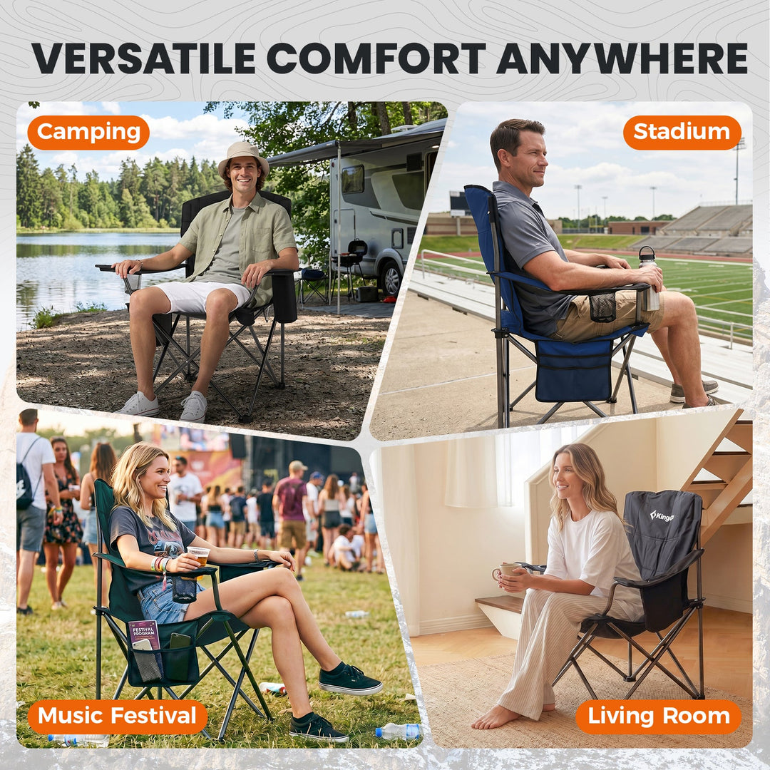 Camp chair for camping, sports and backyard