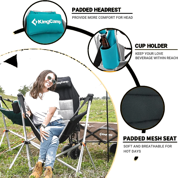 KingCamp Hammock Rocking Camp Chair — Freestanding, No Trees Required