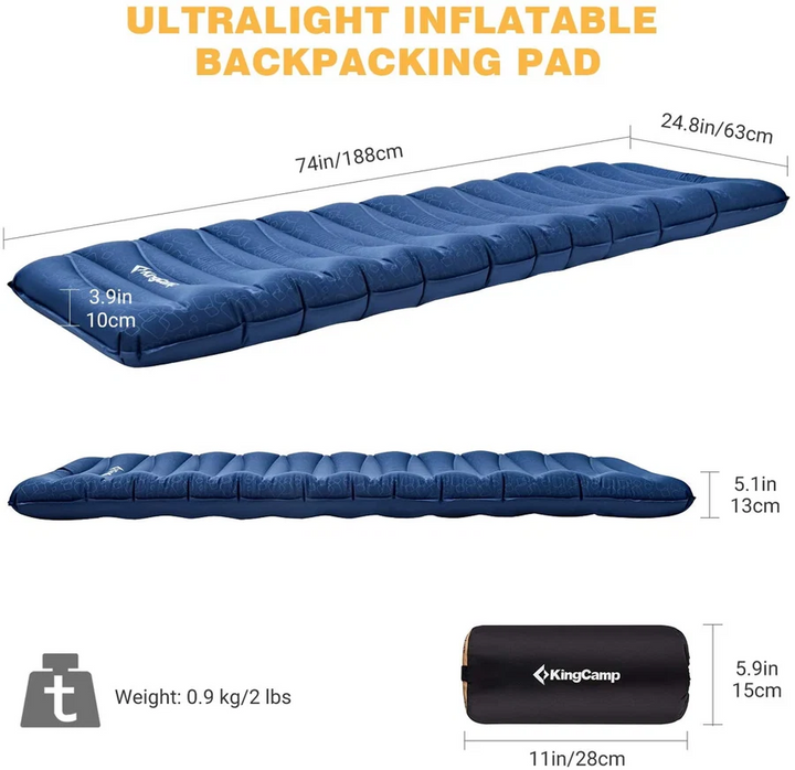 KingCamp Lightweight 3.9" Thick Insulated Air Pad — Single