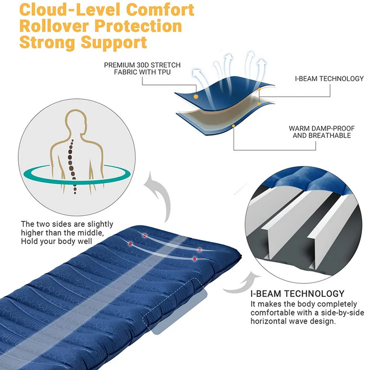 KingCamp Lightweight 3.9" Thick Insulated Air Pad — Single