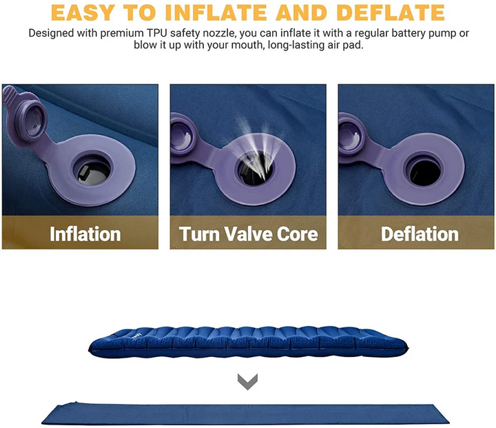 KingCamp Lightweight 3.9" Thick Insulated Air Pad — Single