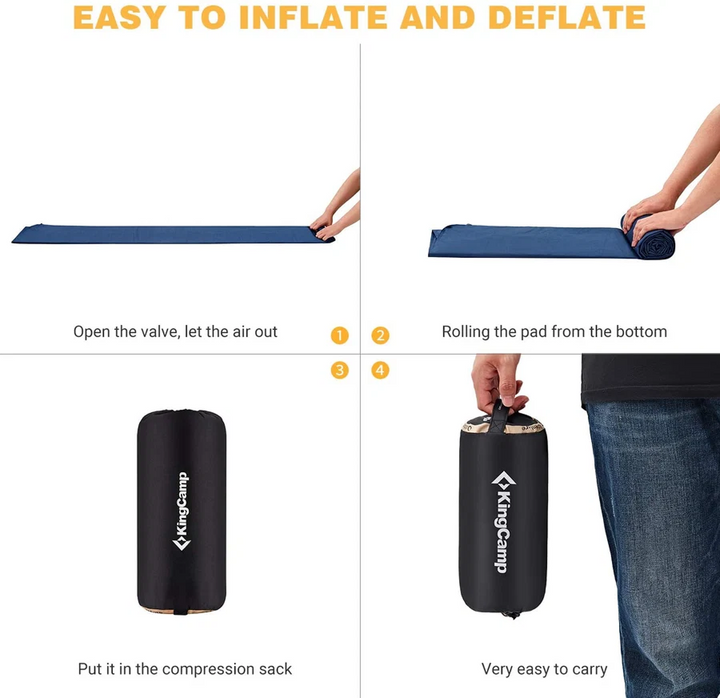 KingCamp Lightweight 3.9" Thick Insulated Air Pad — Single
