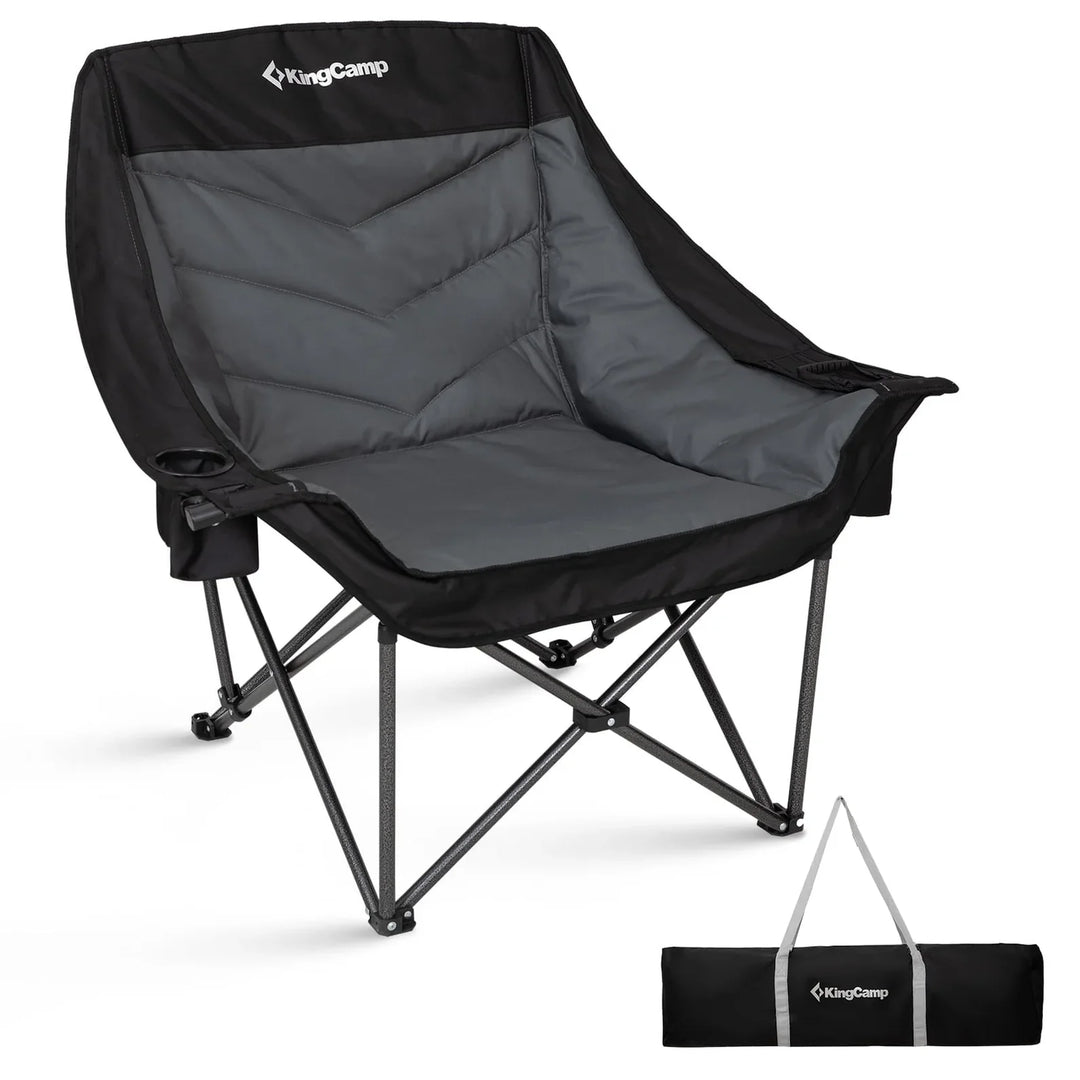 KingCamp Oversized Padded Camp Chair with Cooler Pouch