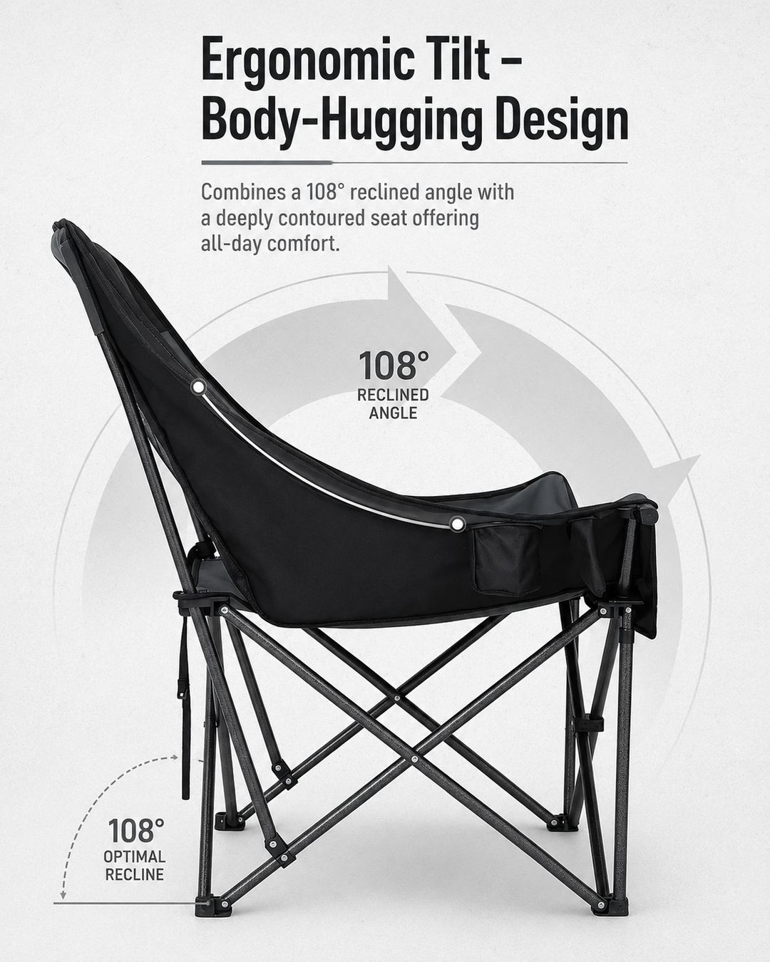 KingCamp Oversized Padded Camp Chair with Cooler Pouch