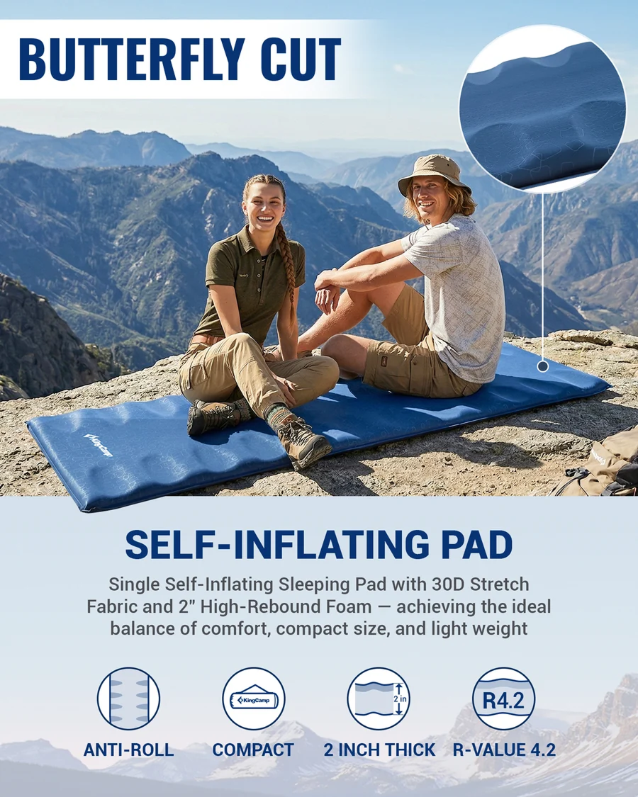 KingCamp PARADOX 5 Self-Inflating Sleeping Pad — R-Value 4.2