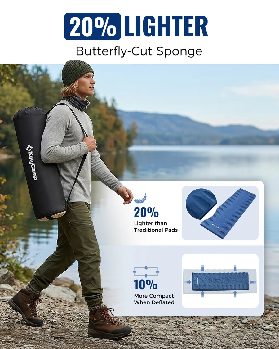 KingCamp PARADOX 5 Self-Inflating Sleeping Pad — R-Value 4.2