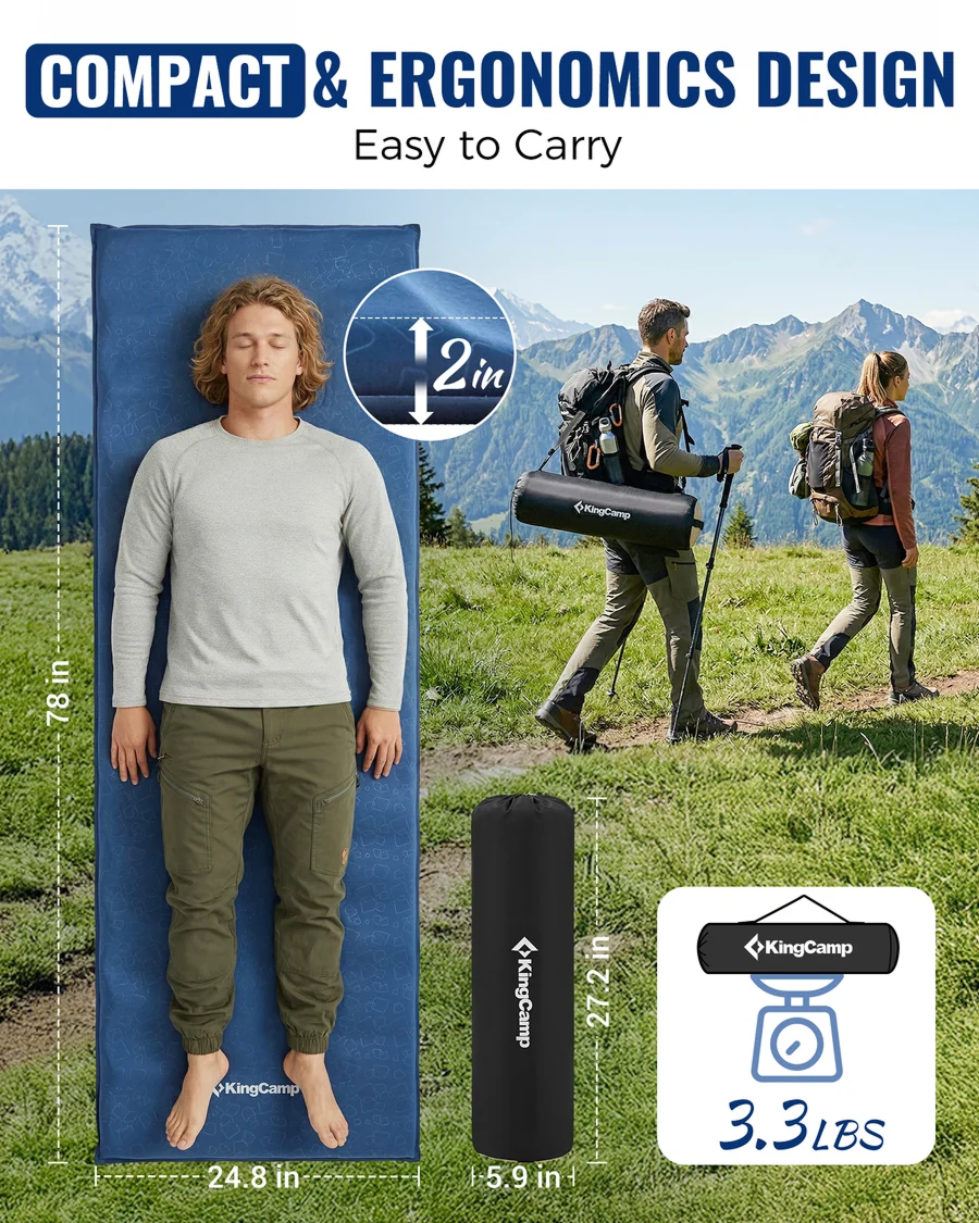 KingCamp PARADOX 5 Self-Inflating Sleeping Pad — R-Value 4.2