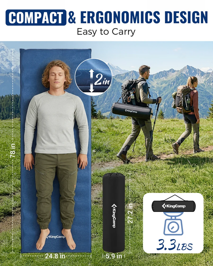 KingCamp PARADOX 5 Self-Inflating Sleeping Pad — R-Value 4.2