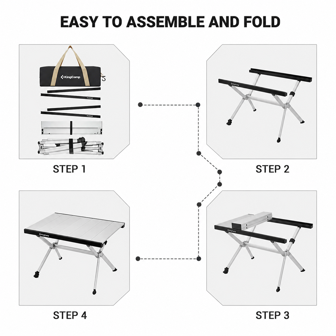 KingCamp Small Camping Aluminium Roll-Up Table