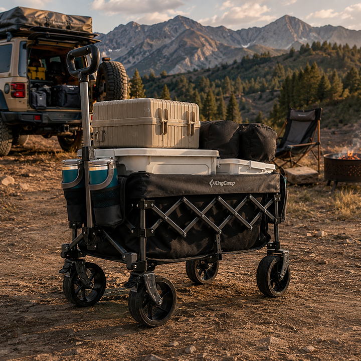 KingCamp TrailMate S6 Compact Folding Wagon — 150L, 330 lb Capacity