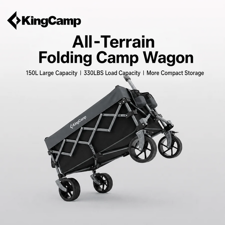 KingCamp TrailMate S6 Compact Folding Wagon — 150L, 330 lb Capacity