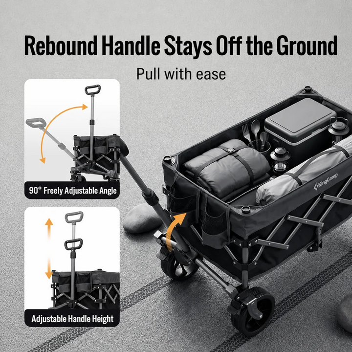 KingCamp TrailMate S6 Compact Folding Wagon — 150L, 330 lb Capacity