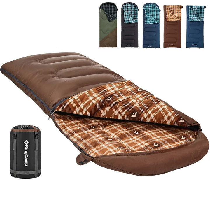 KingCamp 32F Flannel-Lined 3-Season Sleeping Bag
