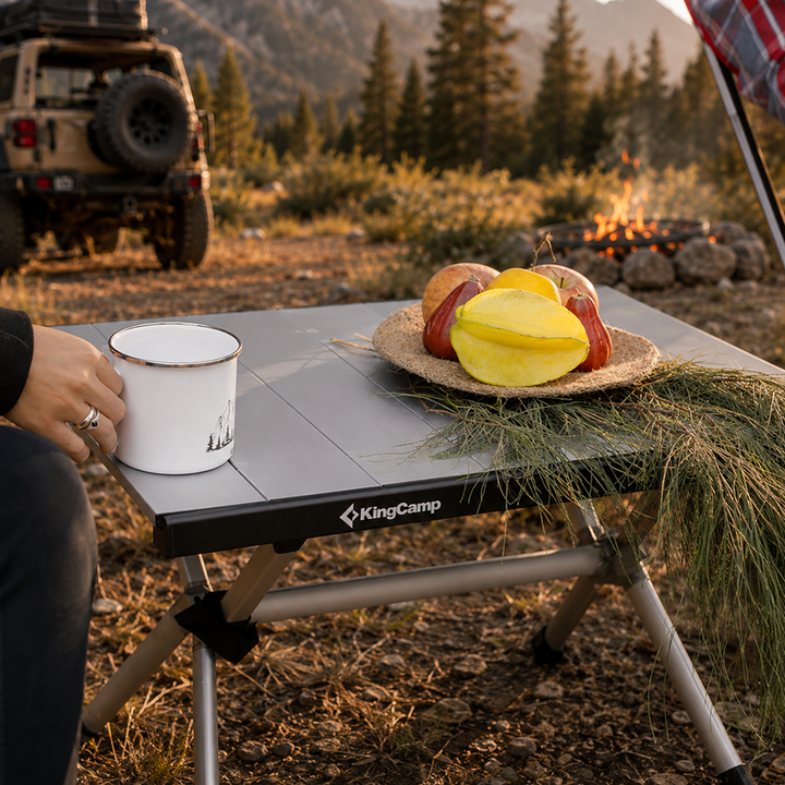 KingCamp Small Camping Aluminium Roll-Up Table