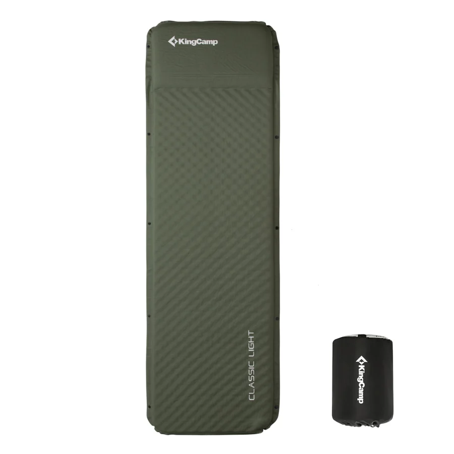 KingCamp Self-Inflating Sleeping Pad with Built-In Pillow — L