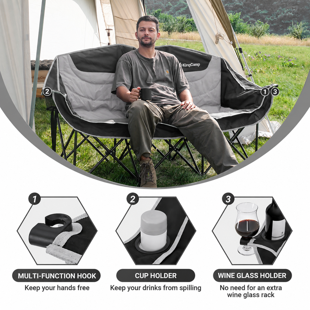KingCamp Canna C30 3-Person Camping Sofa Chair