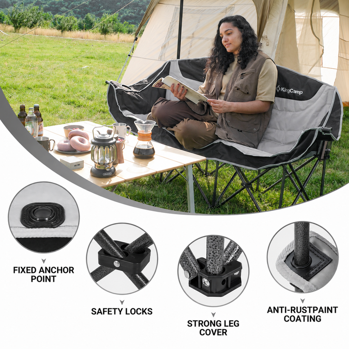 KingCamp Canna C30 3-Person Camping Sofa Chair