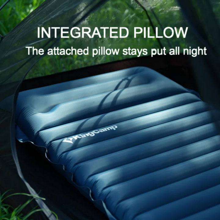 KingCamp DELUXE 10.1 Inflatable Sleeping Pad with Built-In Foot Pump