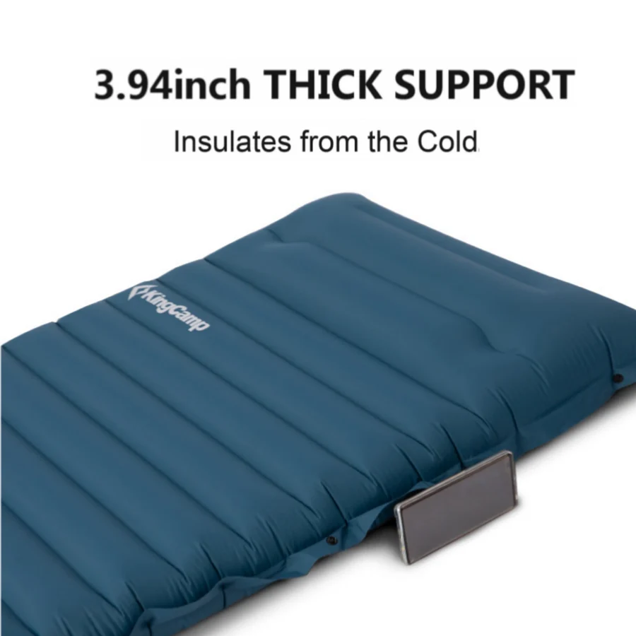 KingCamp DELUXE 10.1 Inflatable Sleeping Pad with Built-In Foot Pump