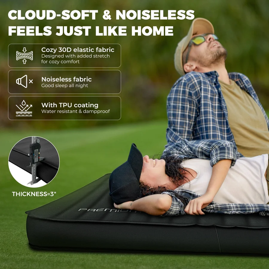 KingCamp Double Self-Inflating Camping Mattress with Built-In Pump