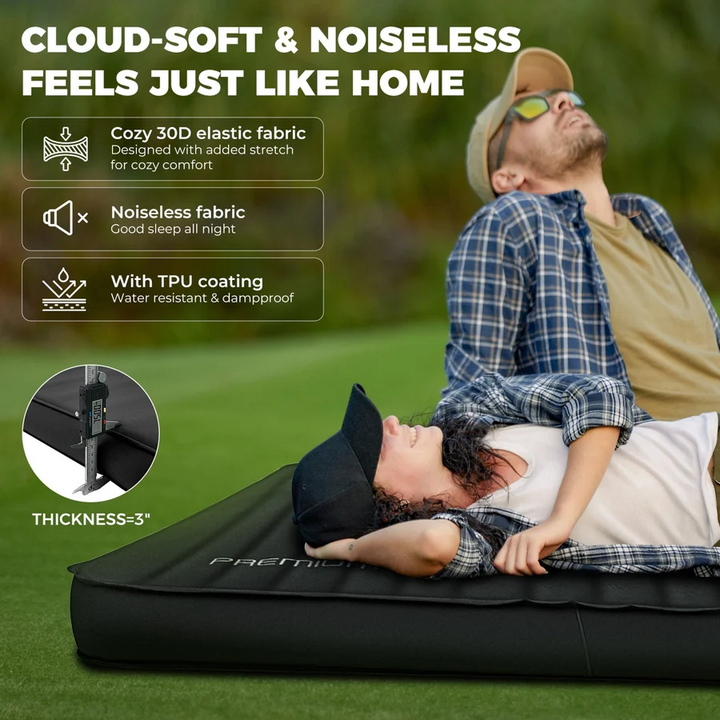 KingCamp Double Self-Inflating Camping Mattress with Built-In Pump