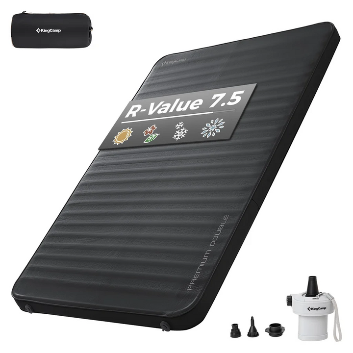 KingCamp Double Self-Inflating Camping Mattress with Built-In Pump