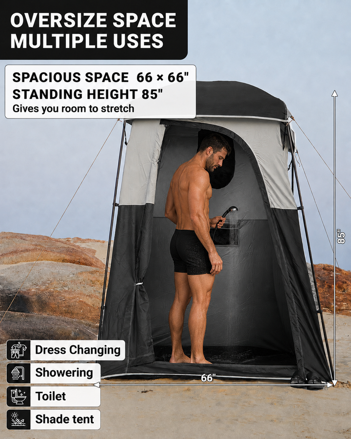 KingCamp Shower Tent with 20L Solar Shower Set