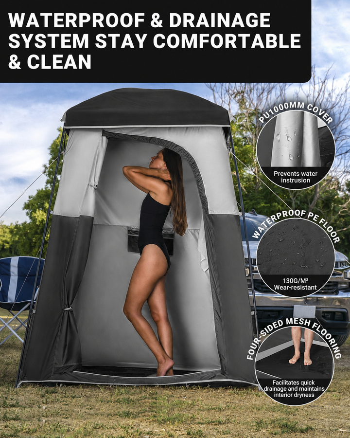 KingCamp Shower Tent with 20L Solar Shower Set