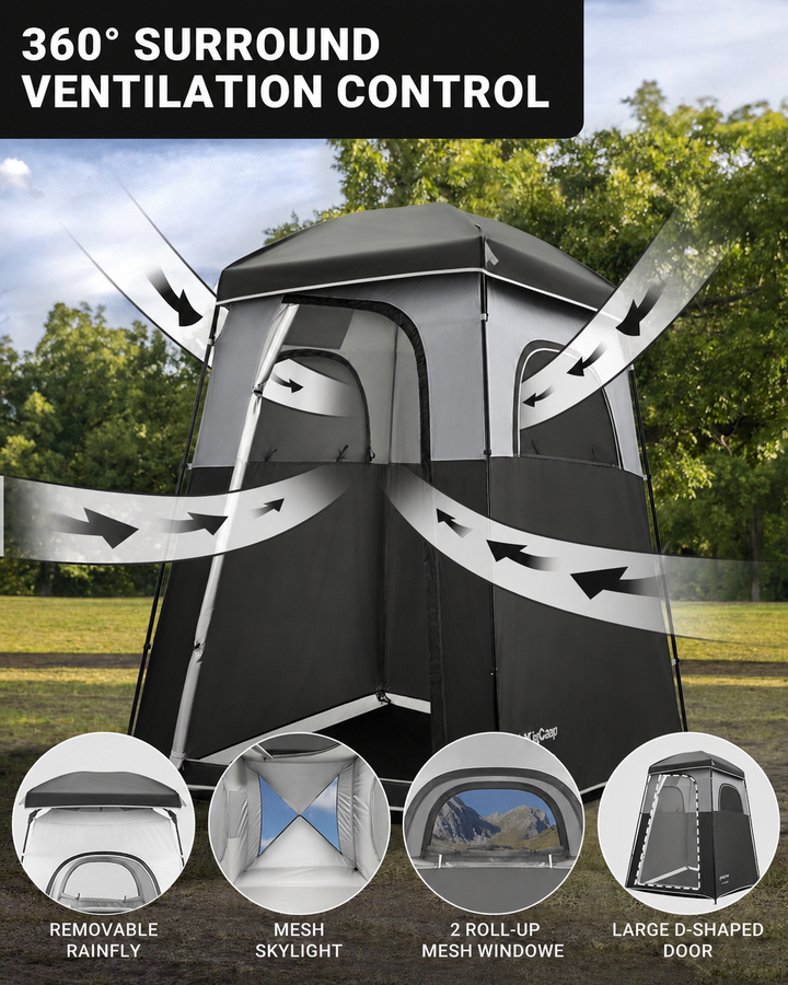 KingCamp Shower Tent with 20L Solar Shower Set