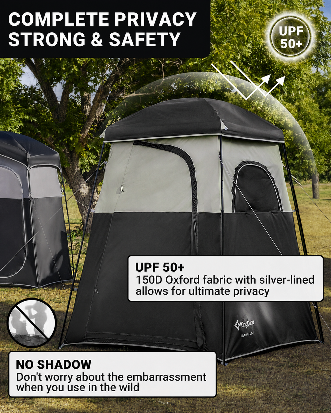 KingCamp Shower Tent with 20L Solar Shower Set
